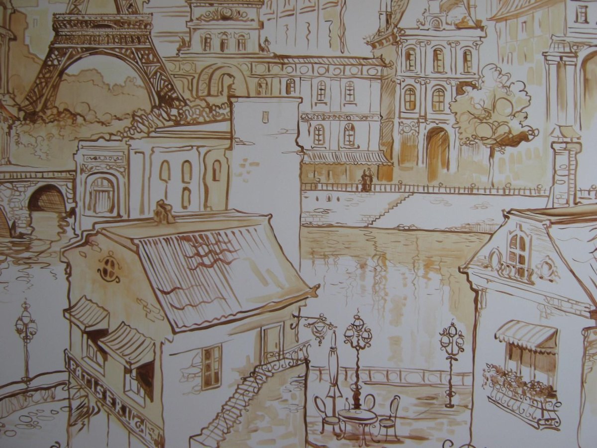 3д роспись на стене городской пейзаж