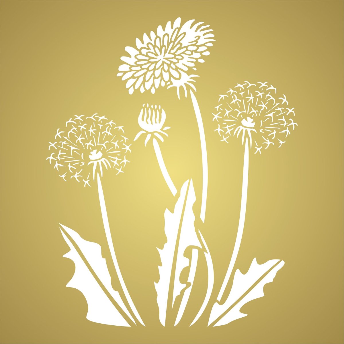 Одуванчики на ногтях трафарет