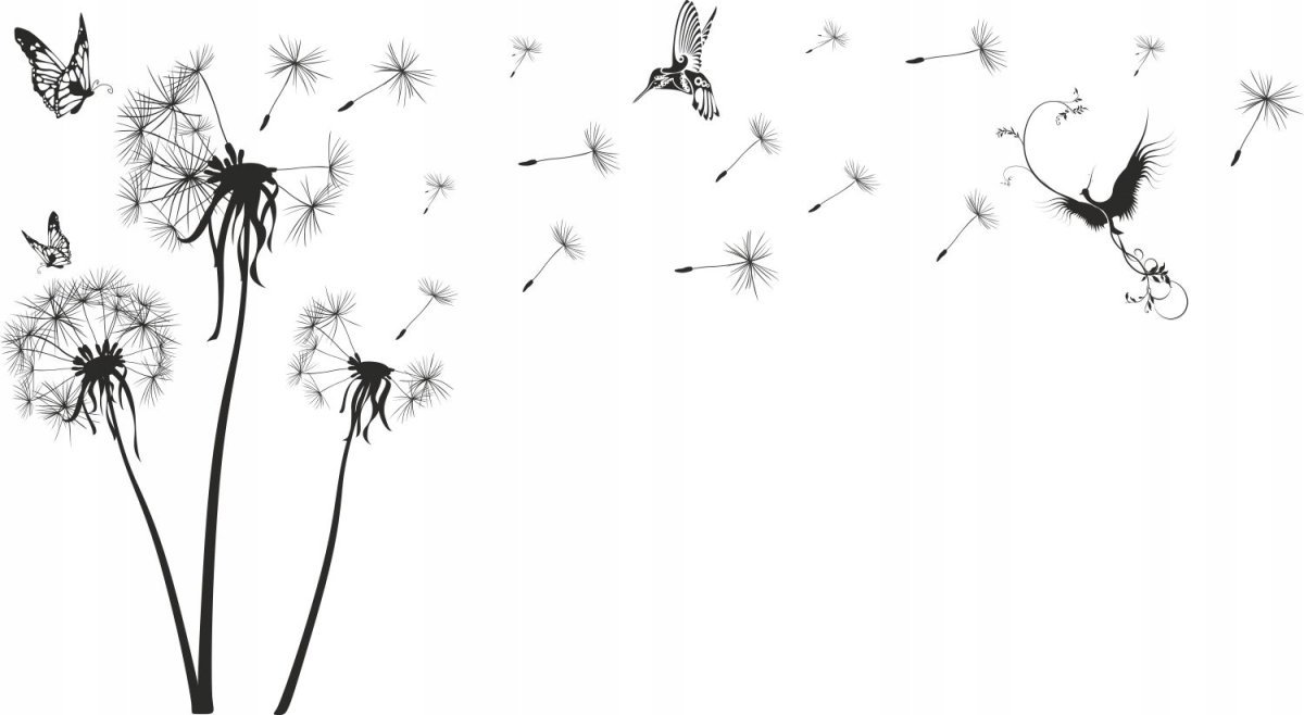 Трафарет одуванчика на стену