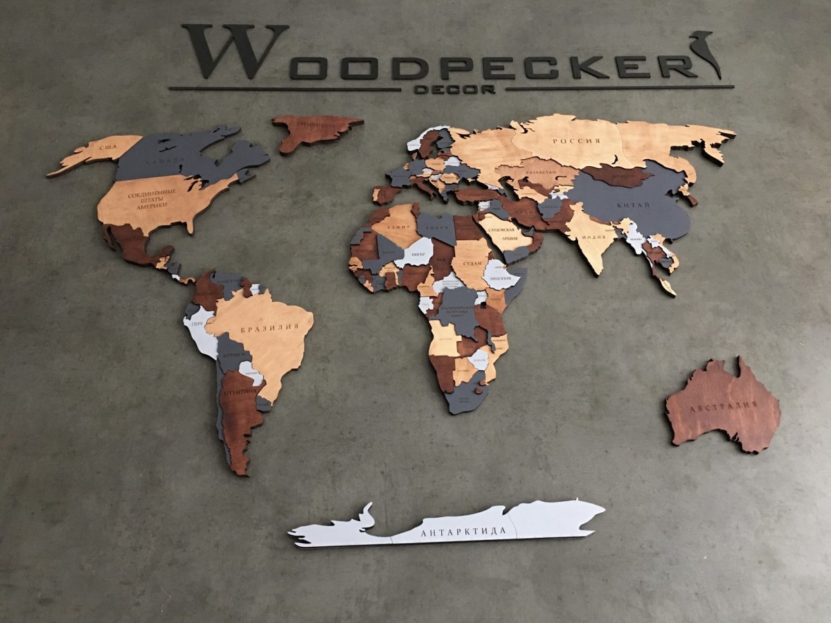 Карта мира пазл на стену