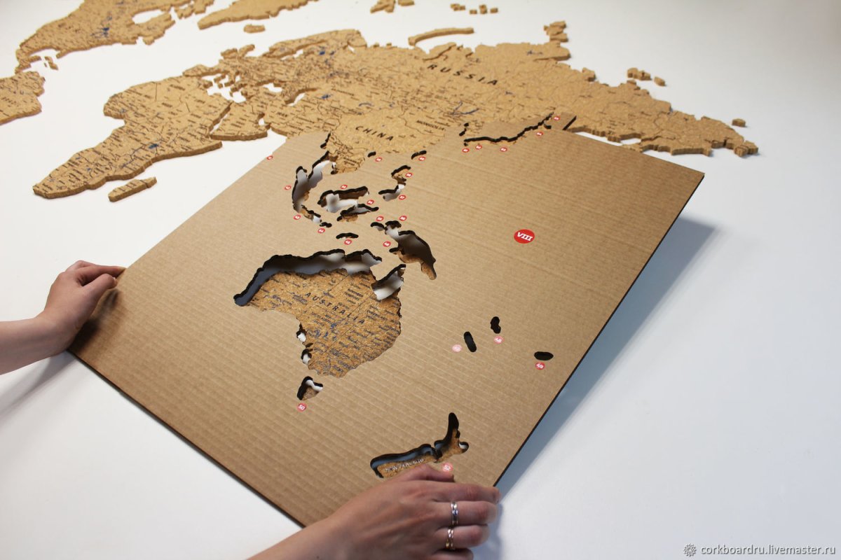 Карта мира Wall decoration Brown