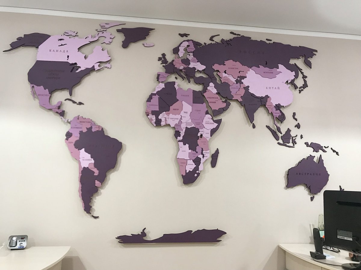 Фотообои в виде карты мира