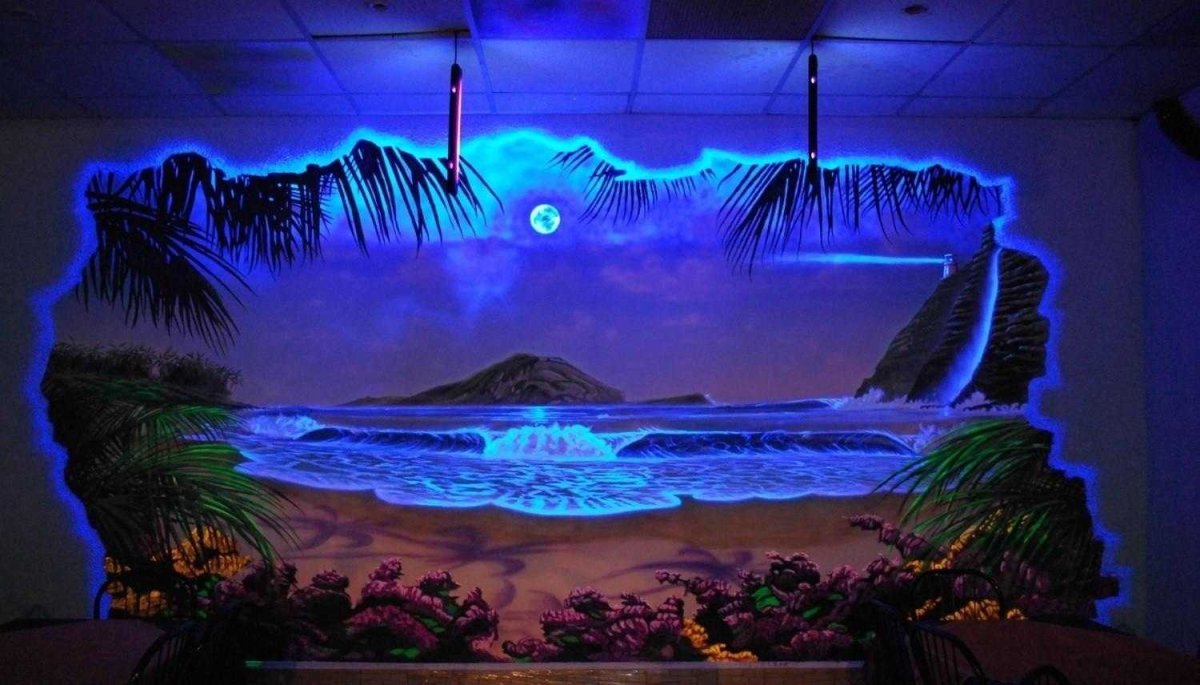 Флуоресцентная краска ночью