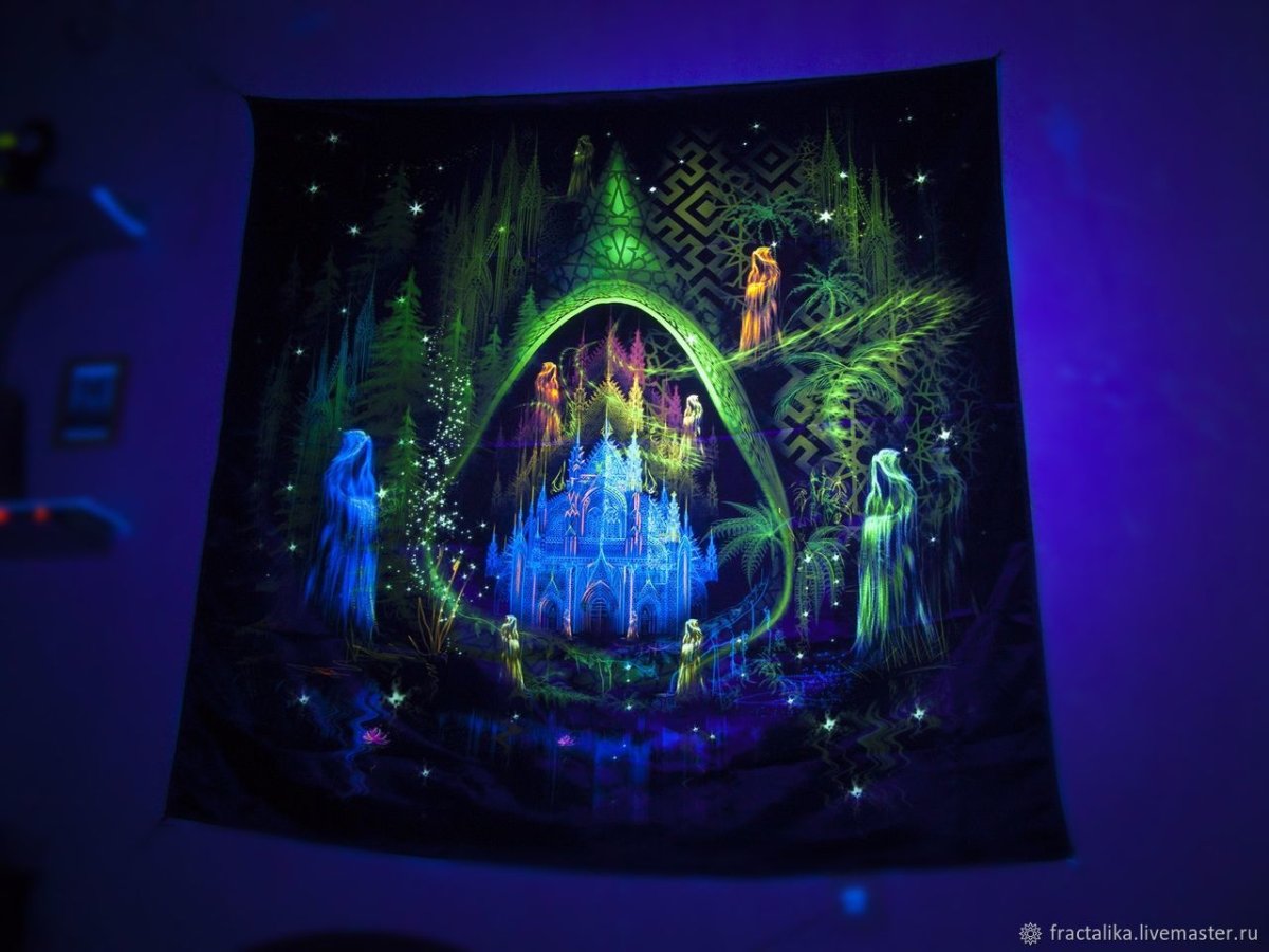 Полотно светящиеся в ультрафиолете