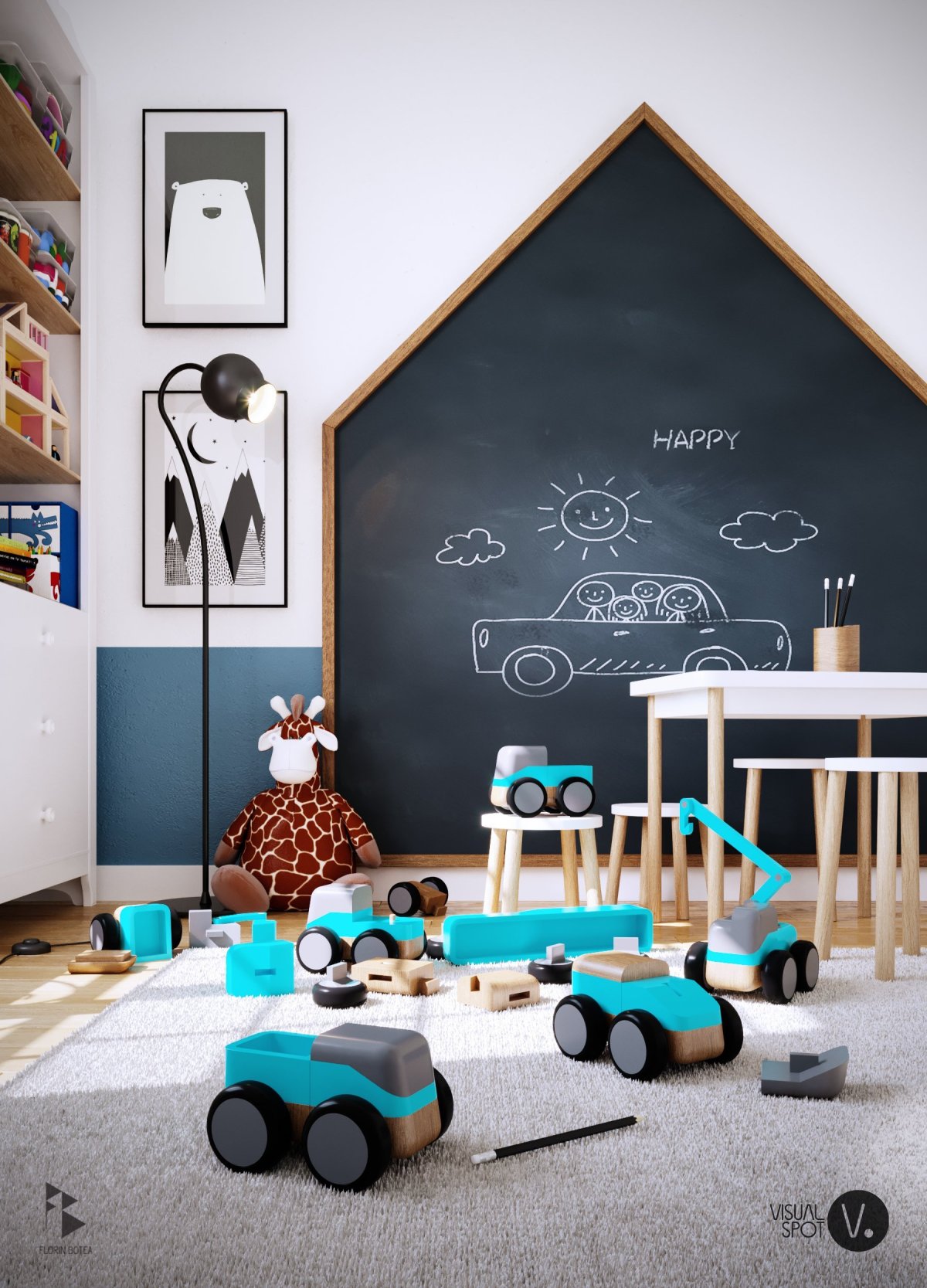 Рамка для грифельной доски на стене