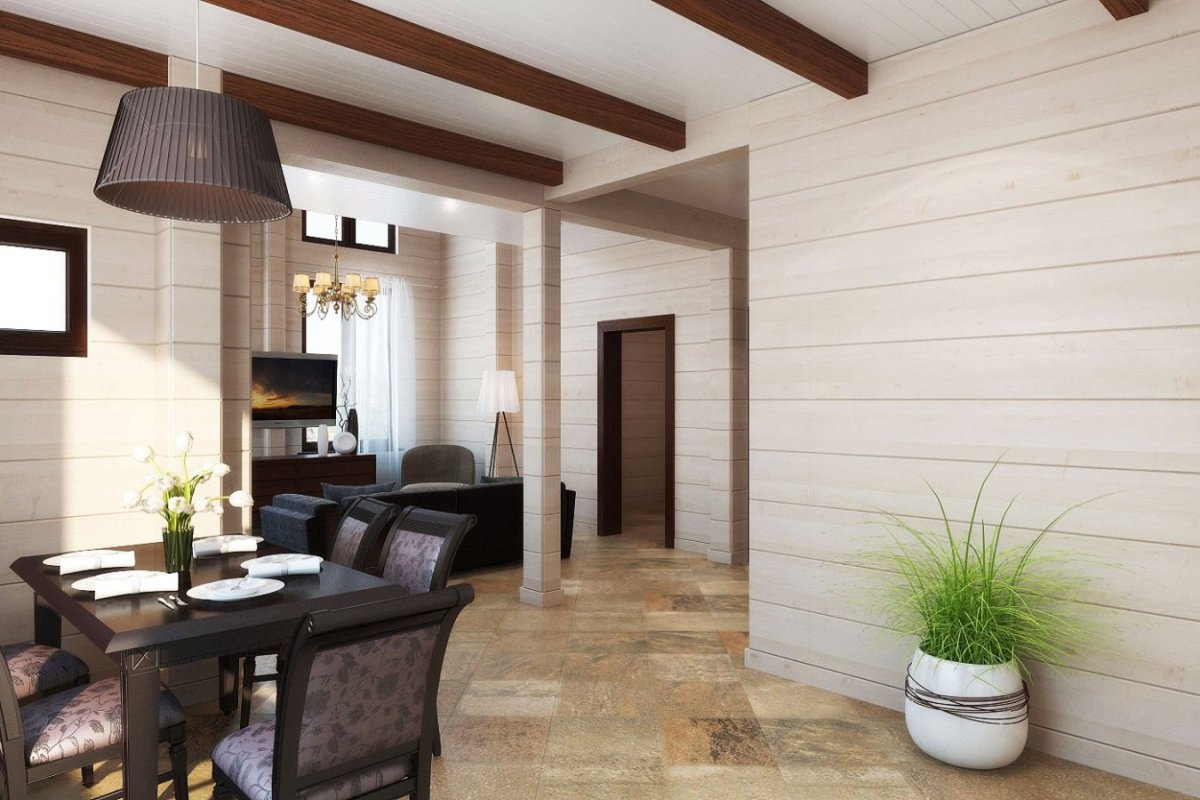 Имитация бруса в интерьере