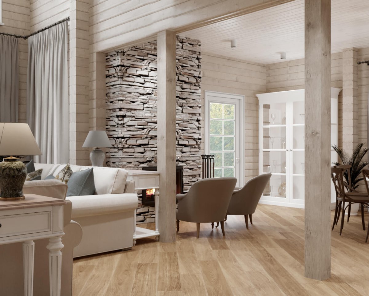 Имитация бруса 190 в интерьере