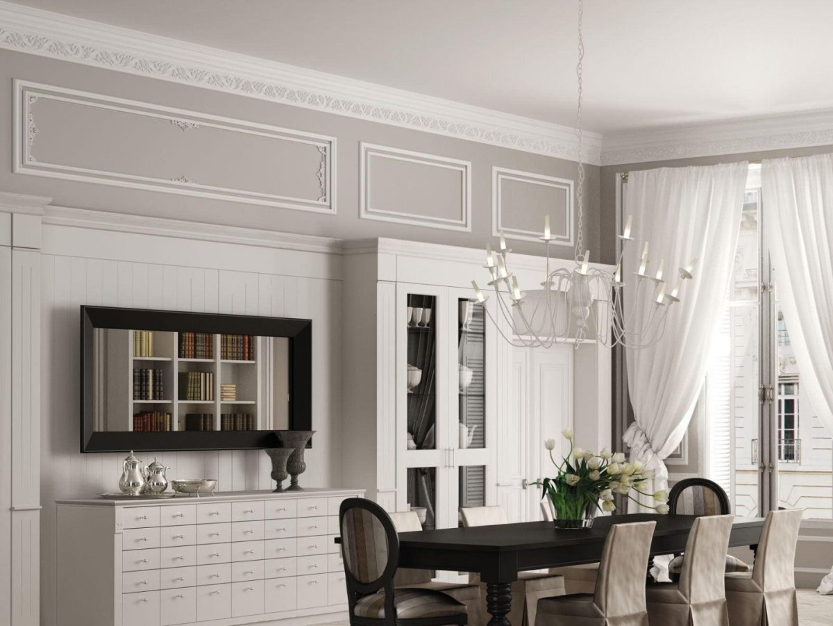 Молдинги в интерьере кухни