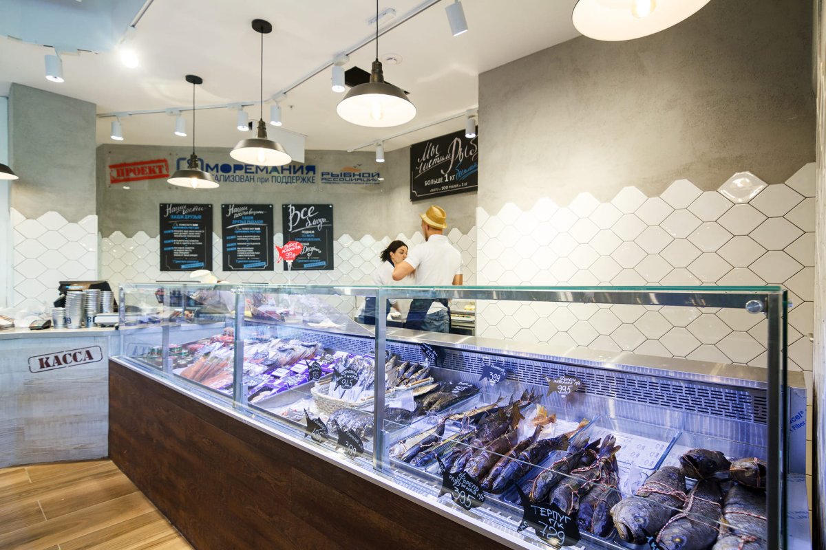 Интерьер рыбного магазина