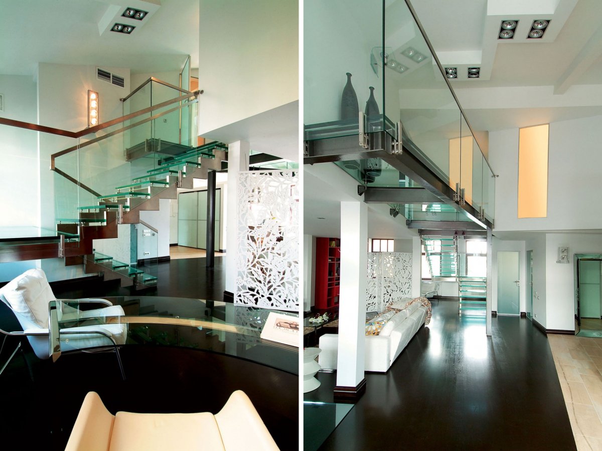 Антресольный этаж со стеклянным