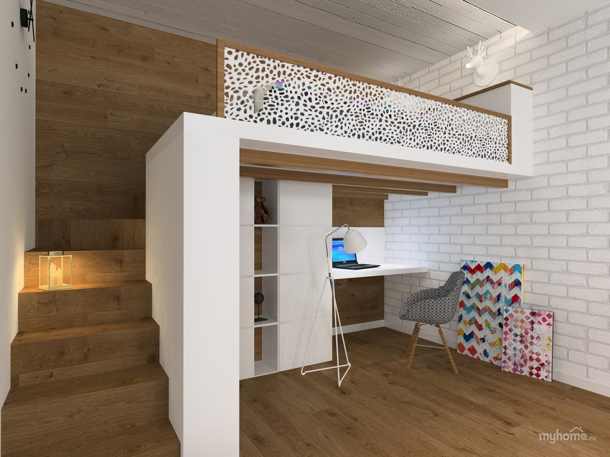 Двухуровневая апартаменты студия 20кв м