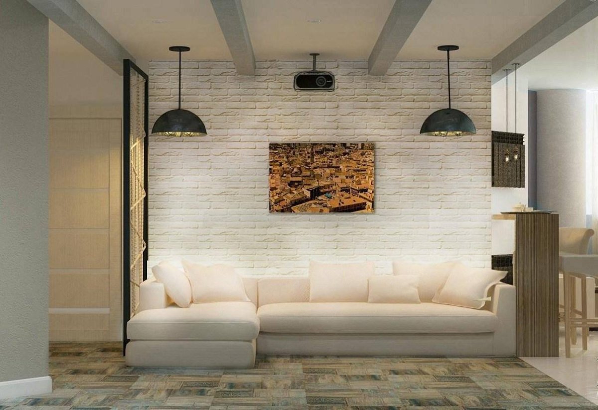 Гостиная в стиле лофт