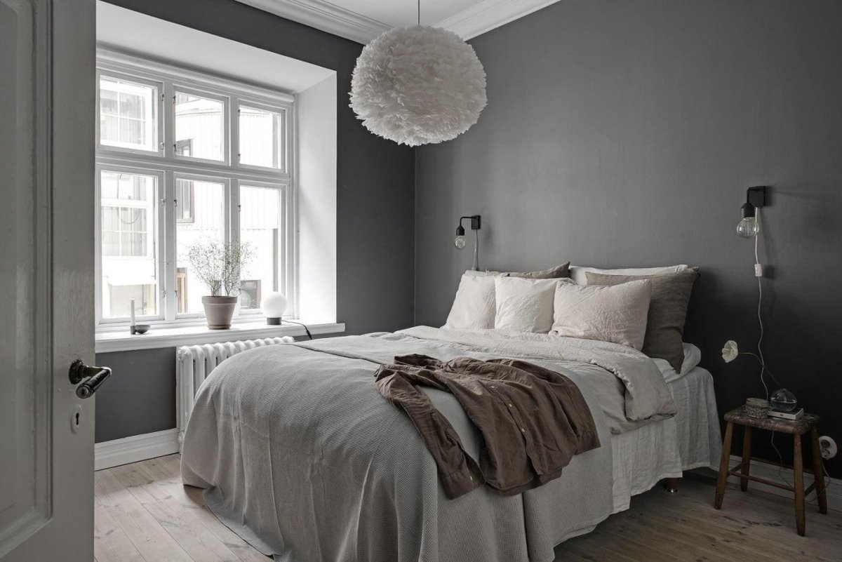 Спальня в сером цвете