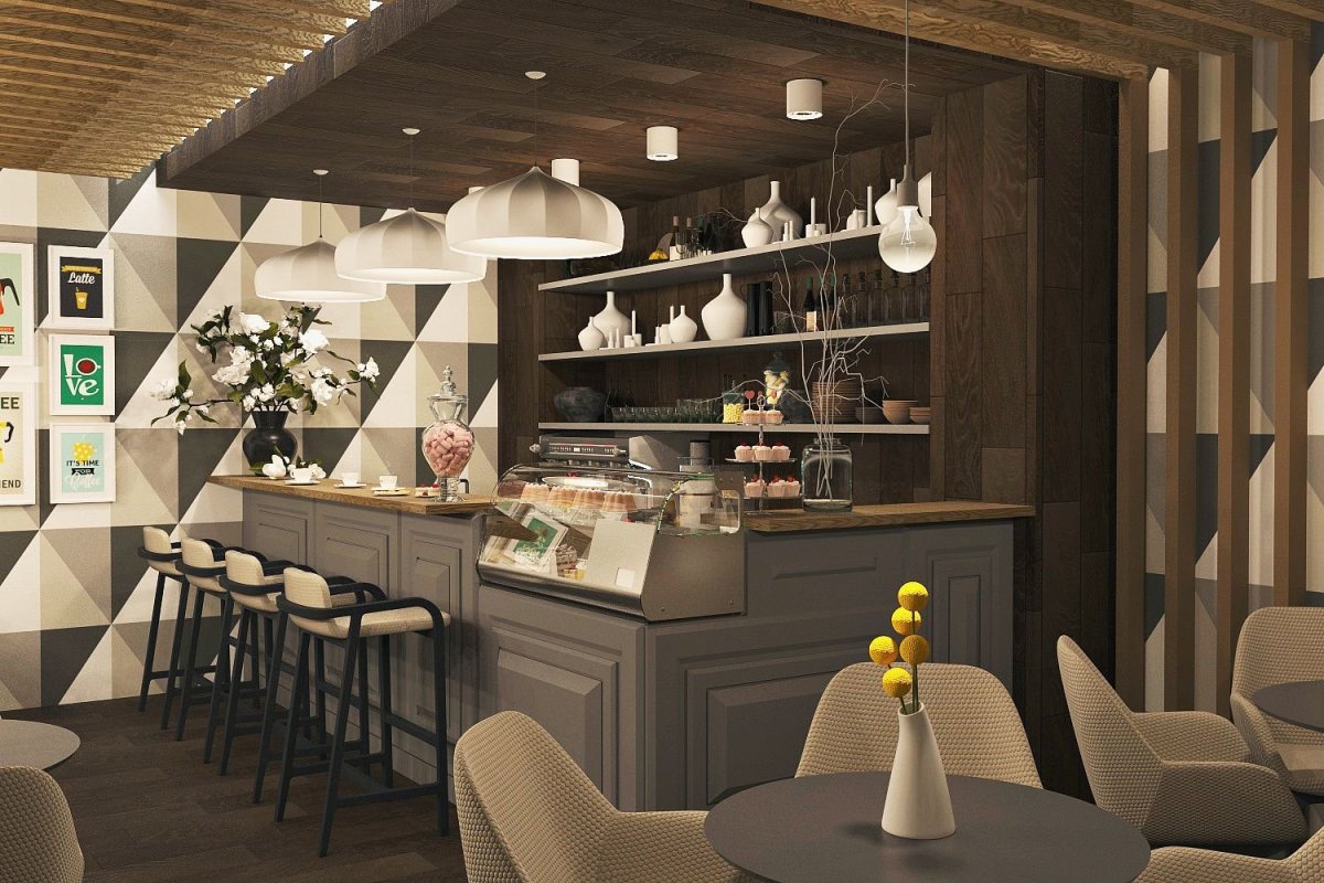 Маленькая кофейня интерьер