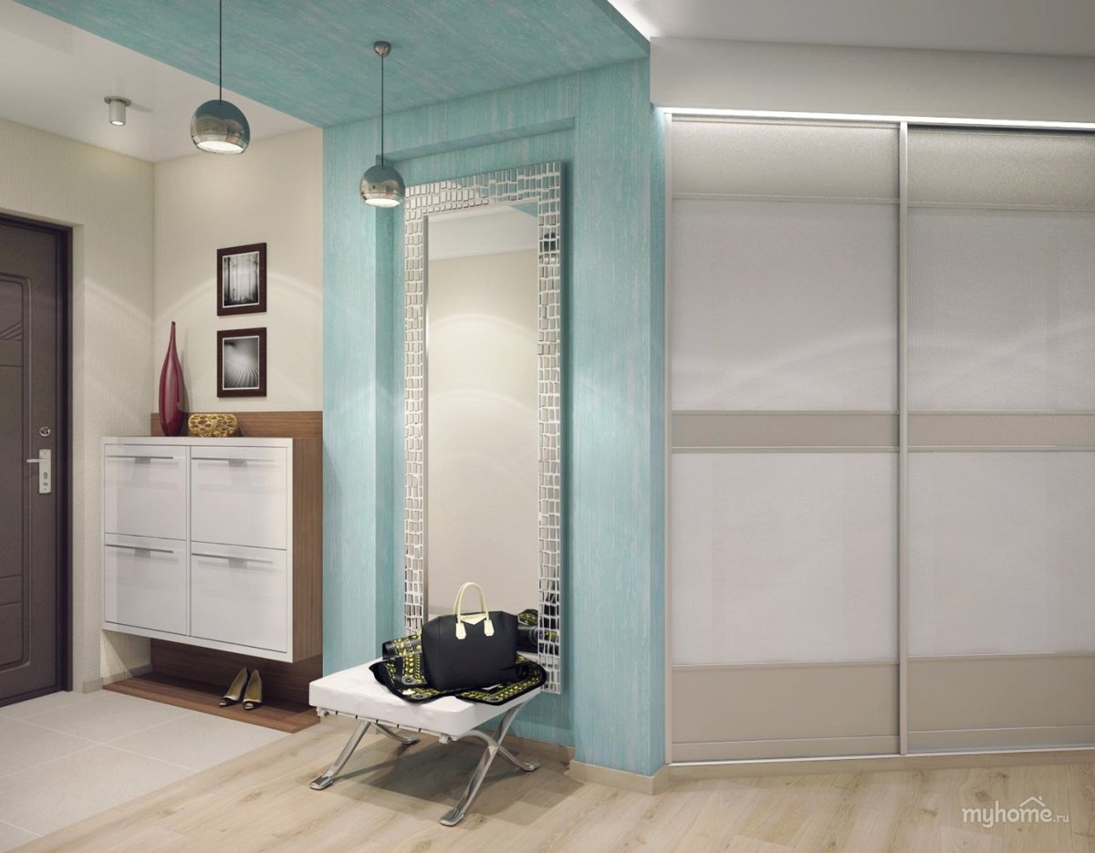 Шкафы бирюзового цвета в интерьере