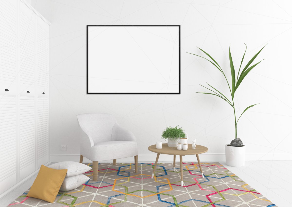 Интерьер комнаты мокап