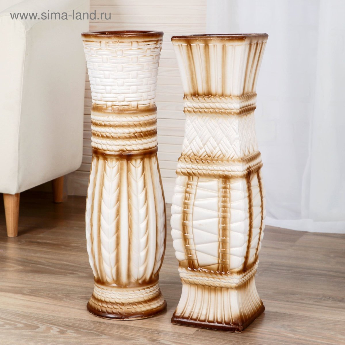 Ваза плетеная напольная