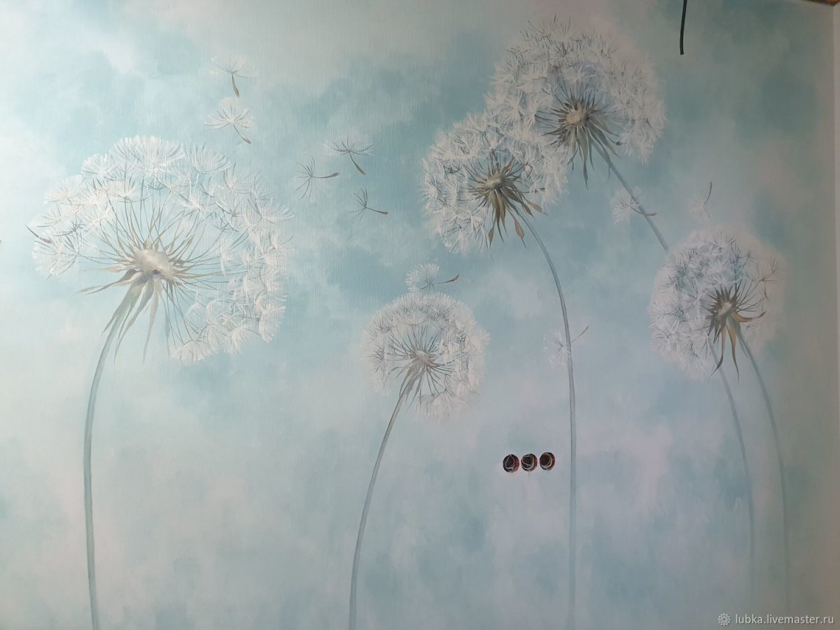 Роспись стен одуванчики