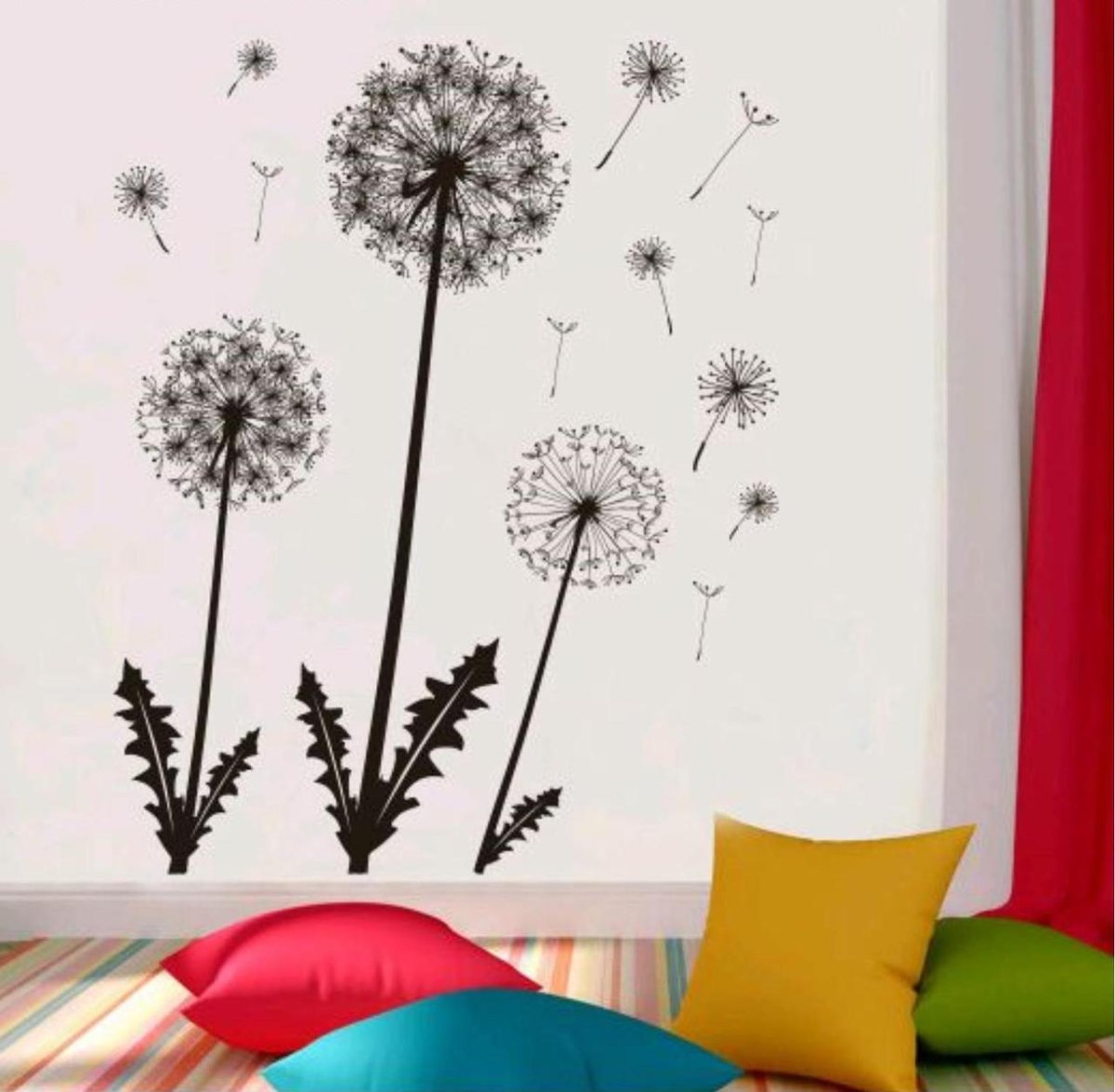 Наклейка одуванчик пластик интерьер