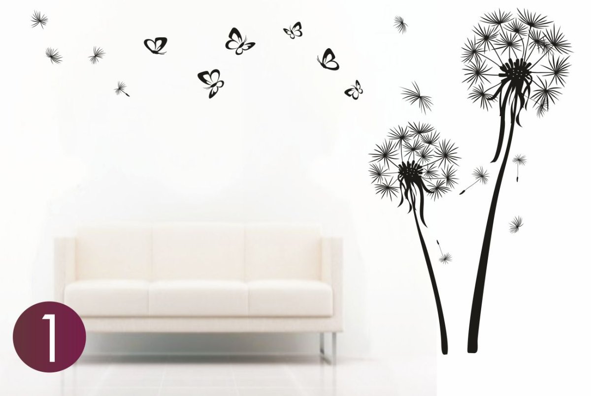 Трафарет одуванчика на стену