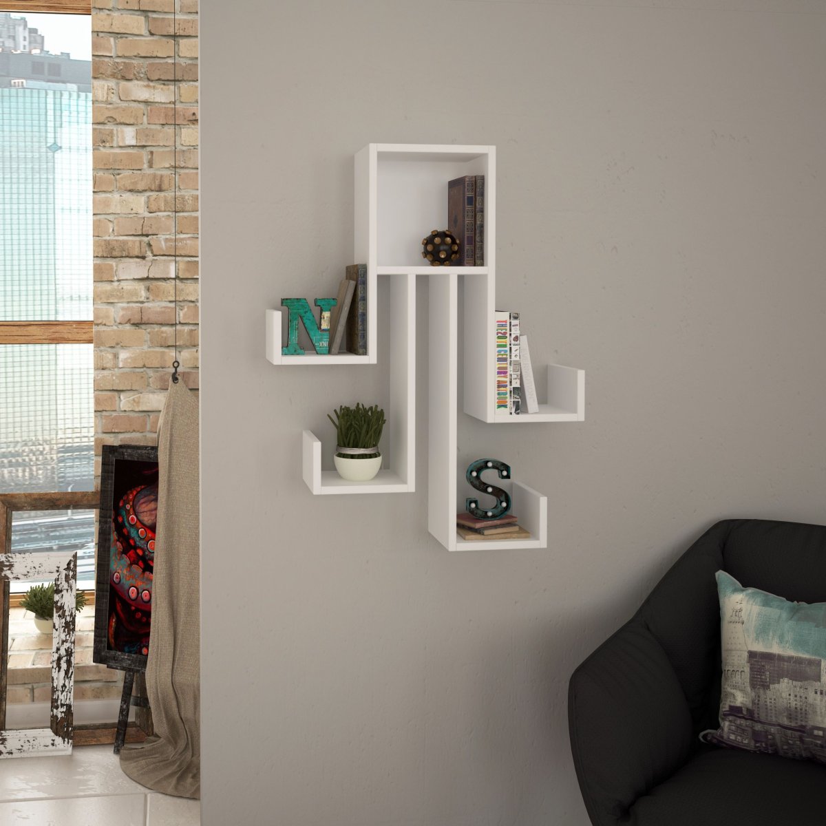 Полки настенные вертикальные