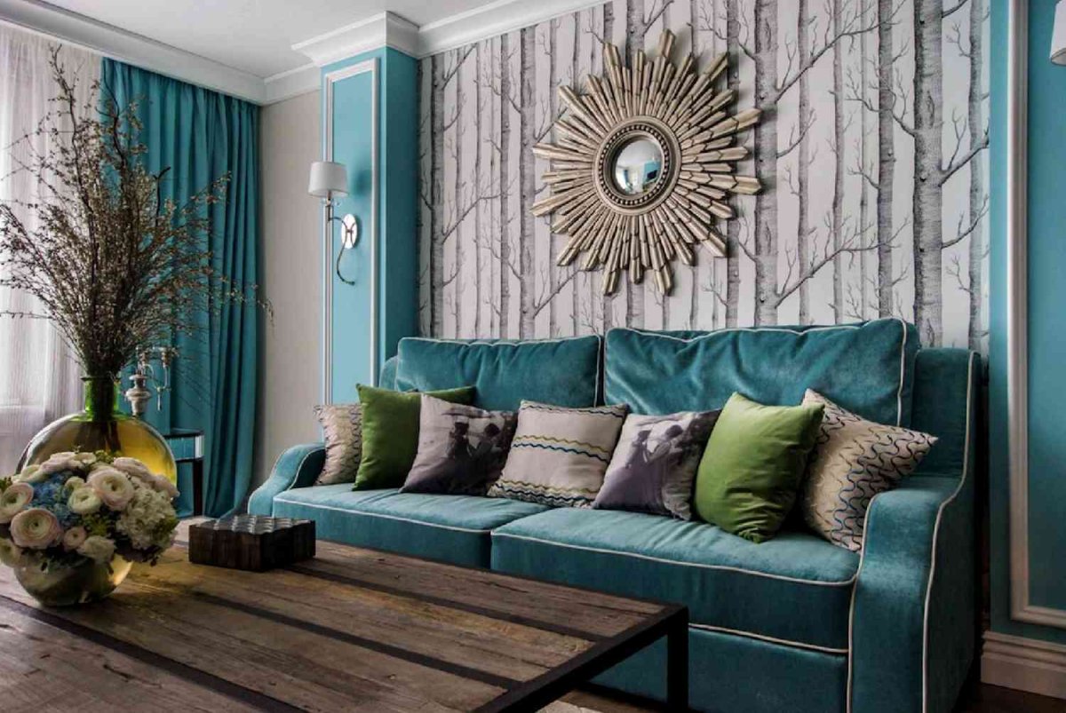 Бирюзовая кухня в интерьере