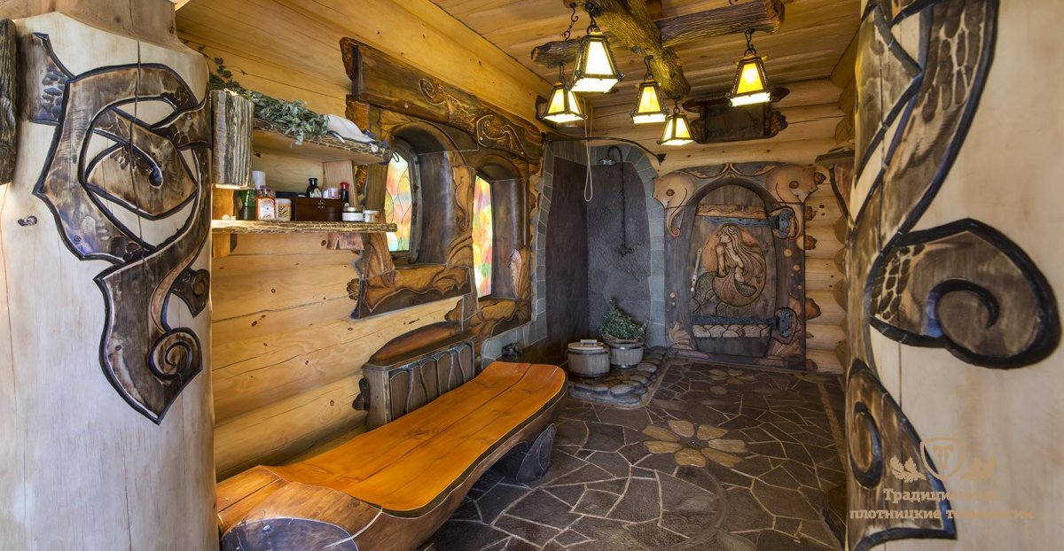 Кухня из состаренного дерева