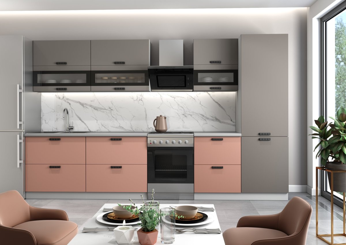 Кухня дерево серый ерамный