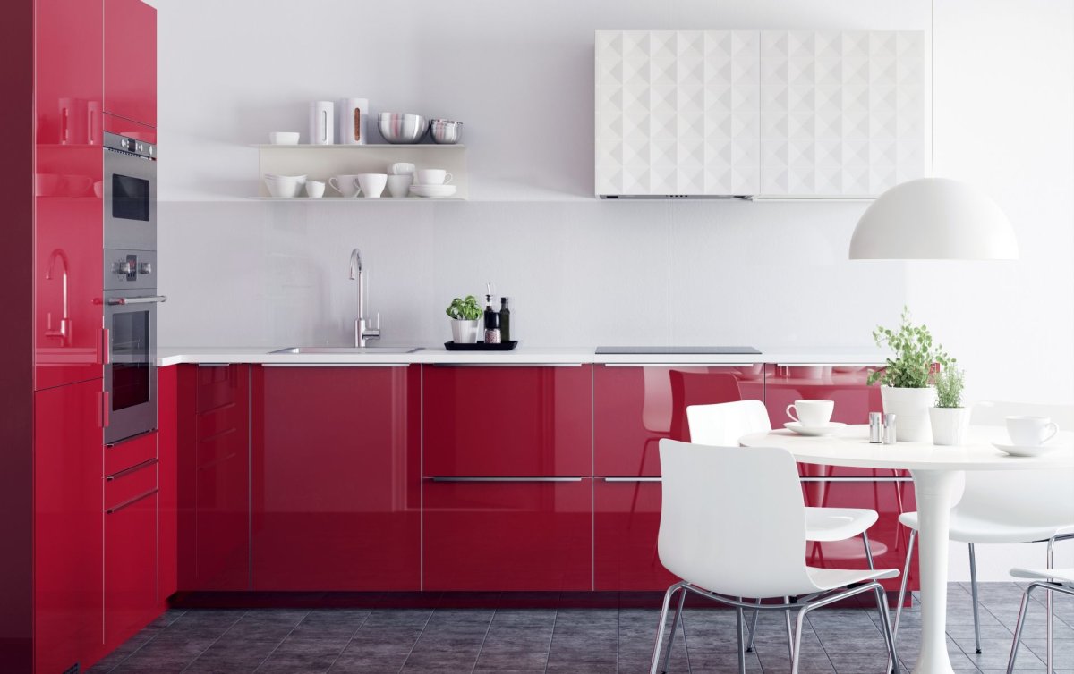 Бело серая кухня Минимализм