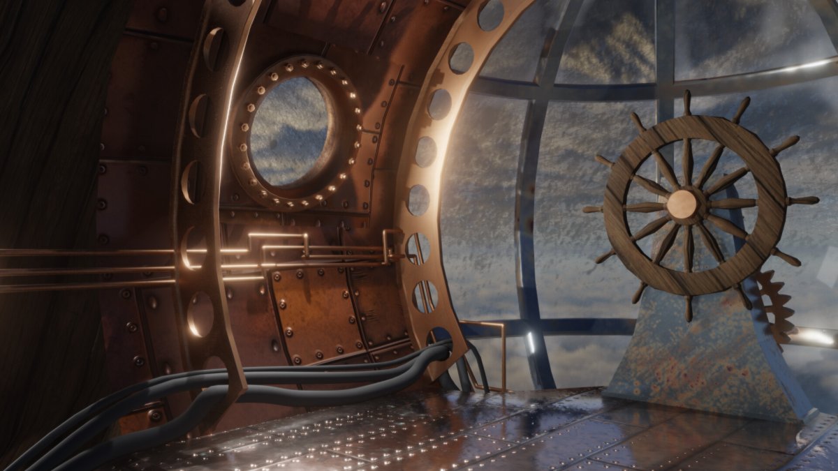 Дирижабль Steampunk изнутри