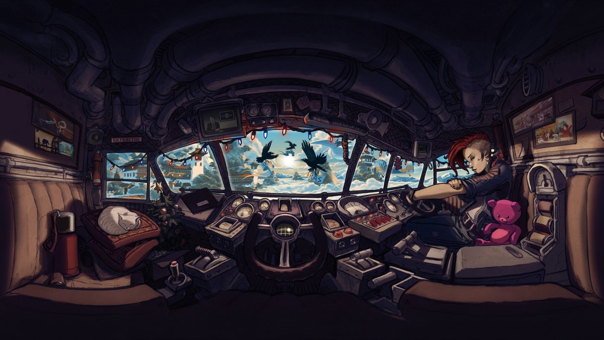 Салон авто в стиле киберпанк