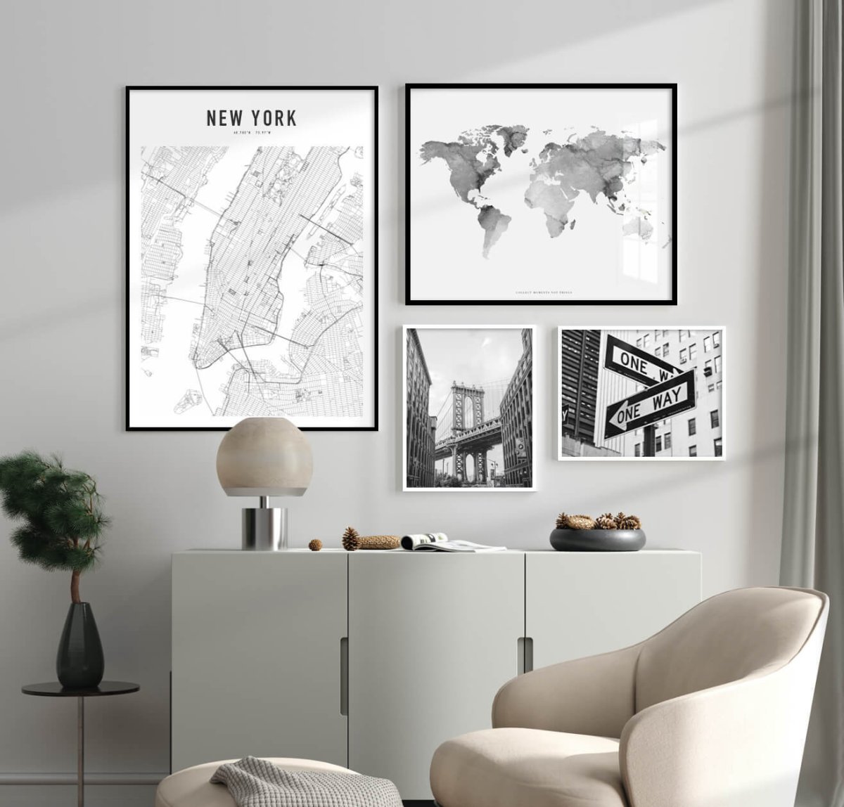 Картина Манхеттен в интерьере