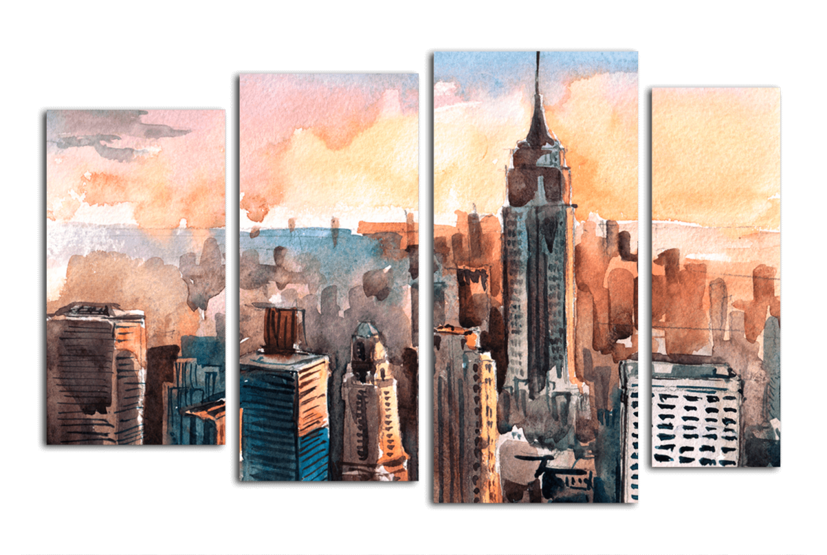 Модульные картины утро в Нью-Йорке