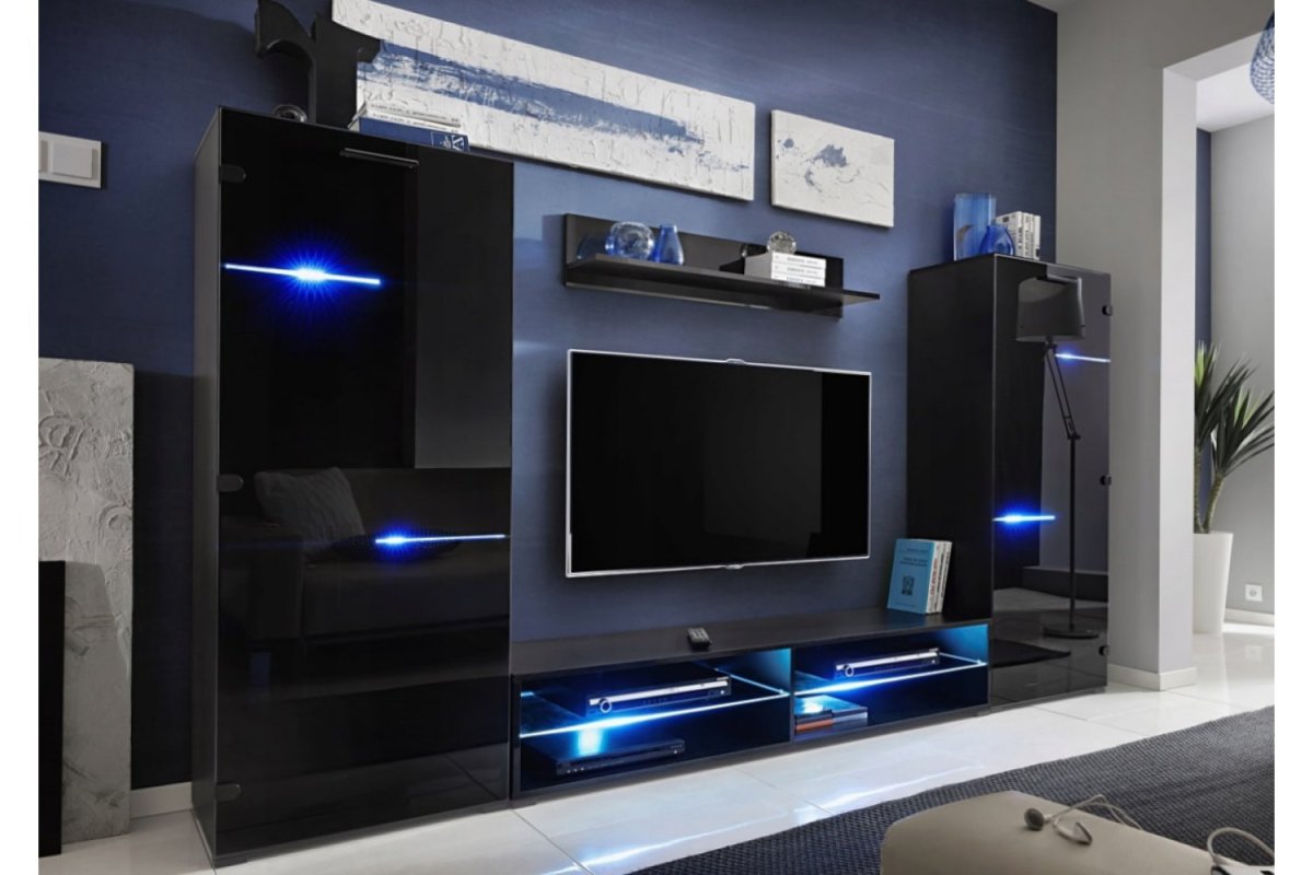 Гостиная Квадро черный глянец