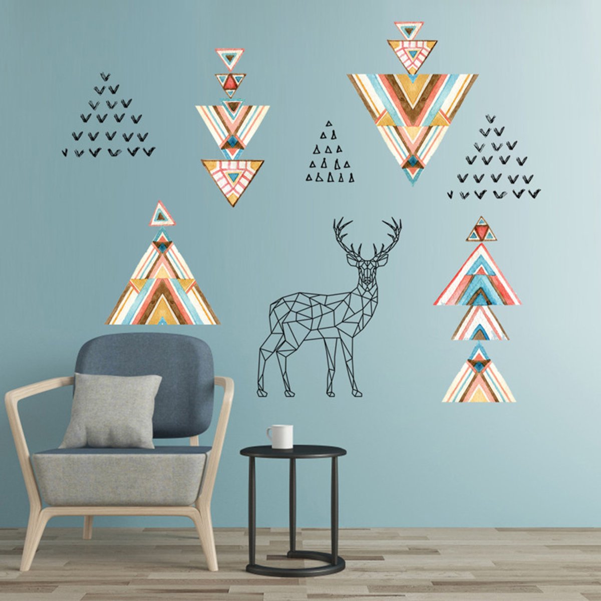 Геометрические наклейки на стену