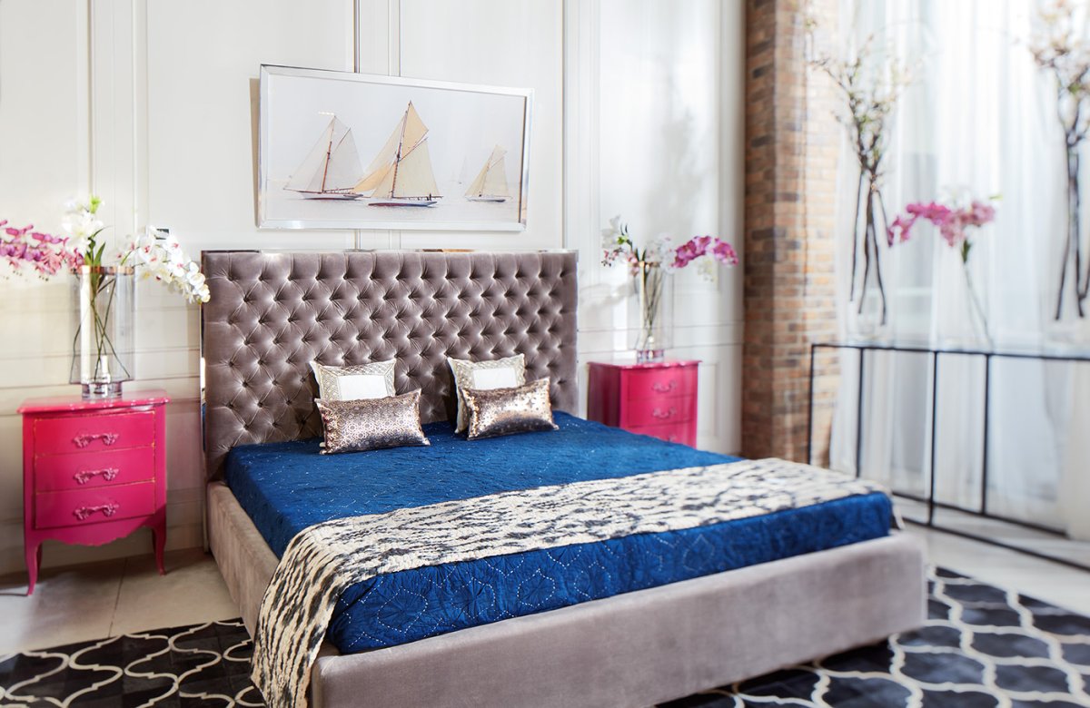 Queen Bed with Arabelle Tufted Headboard