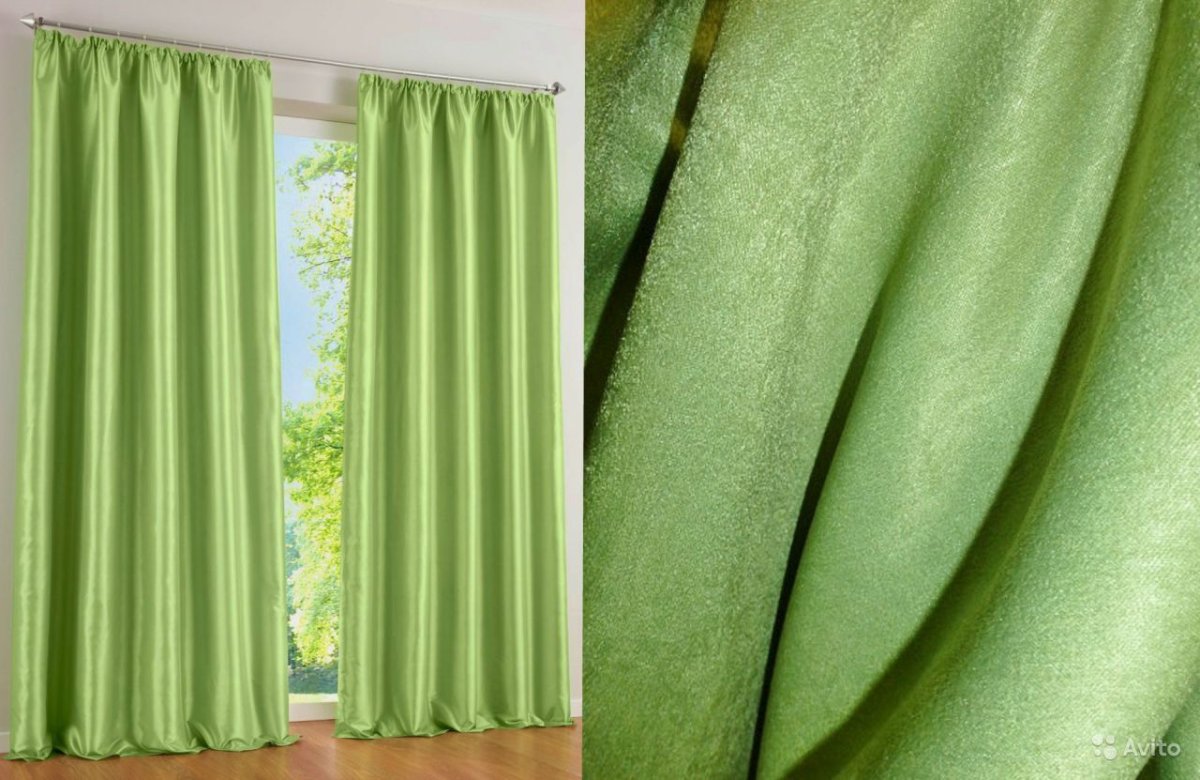 Салатовые шторы