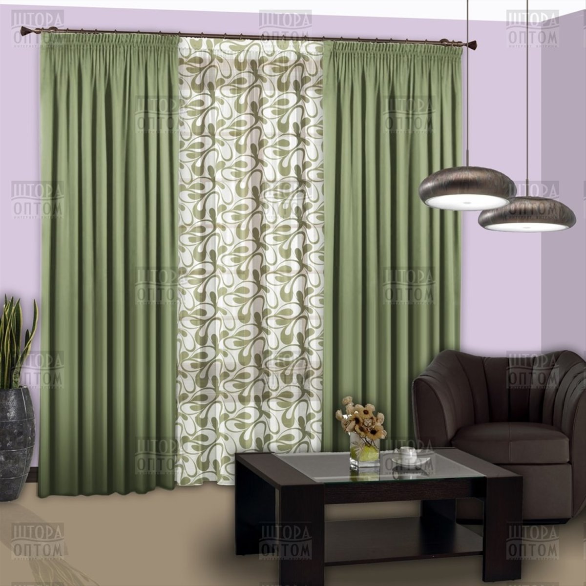 Салатовая кухня в интерьере