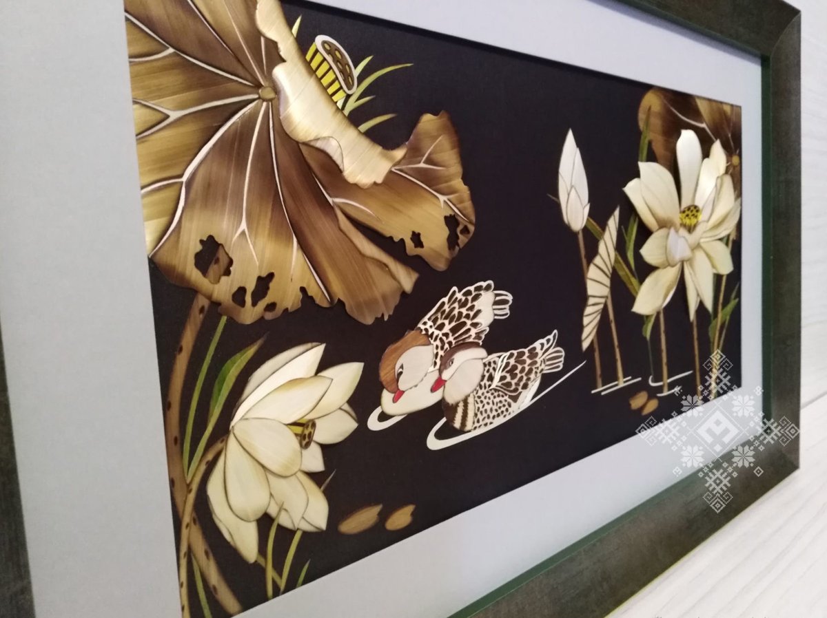 Панно из листьев кукурузы