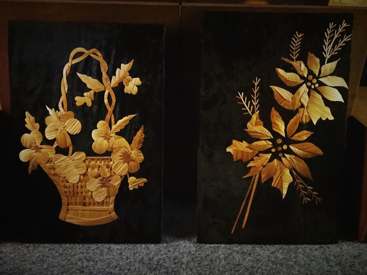 Валерий Козлов картины из соломки