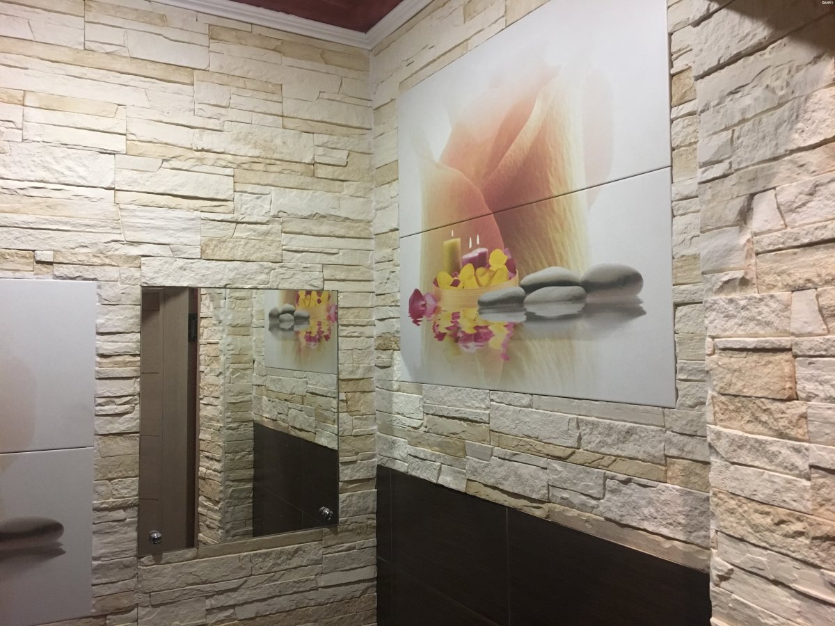 Сланец фигурный в интерьере