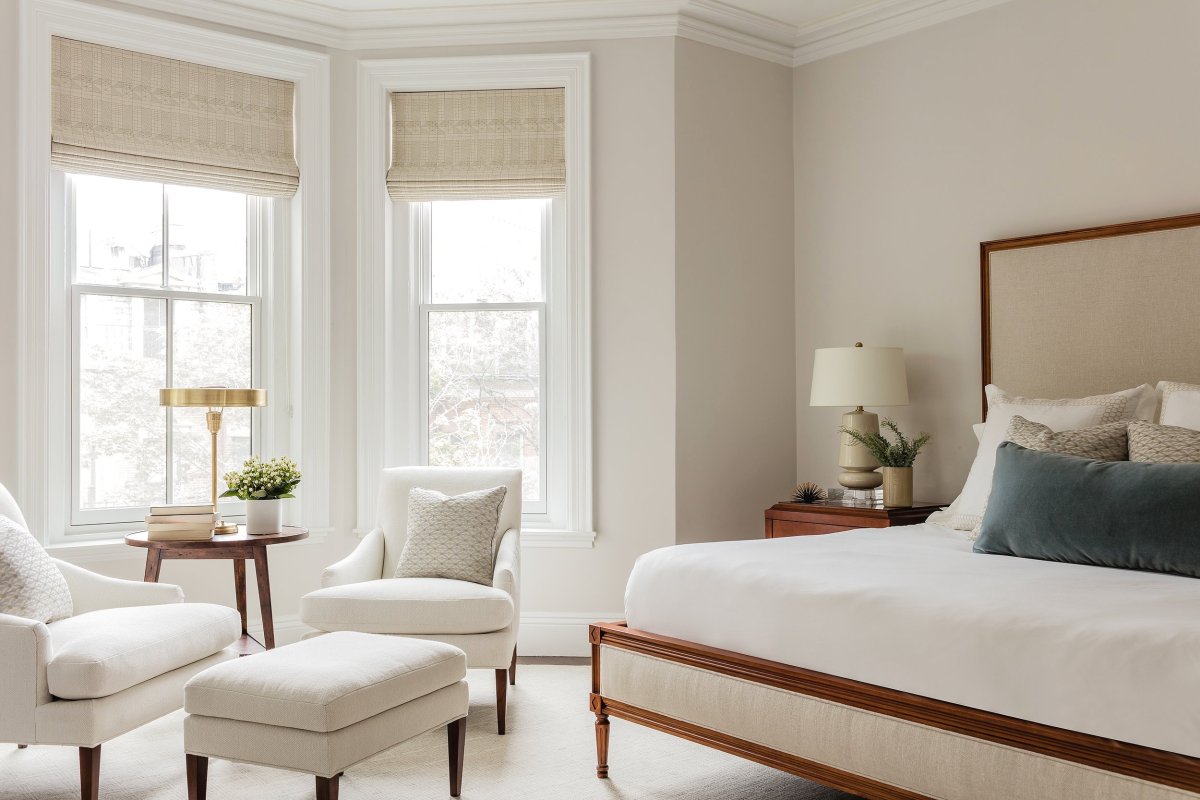 Обои цвета слоновой кости в интерьере