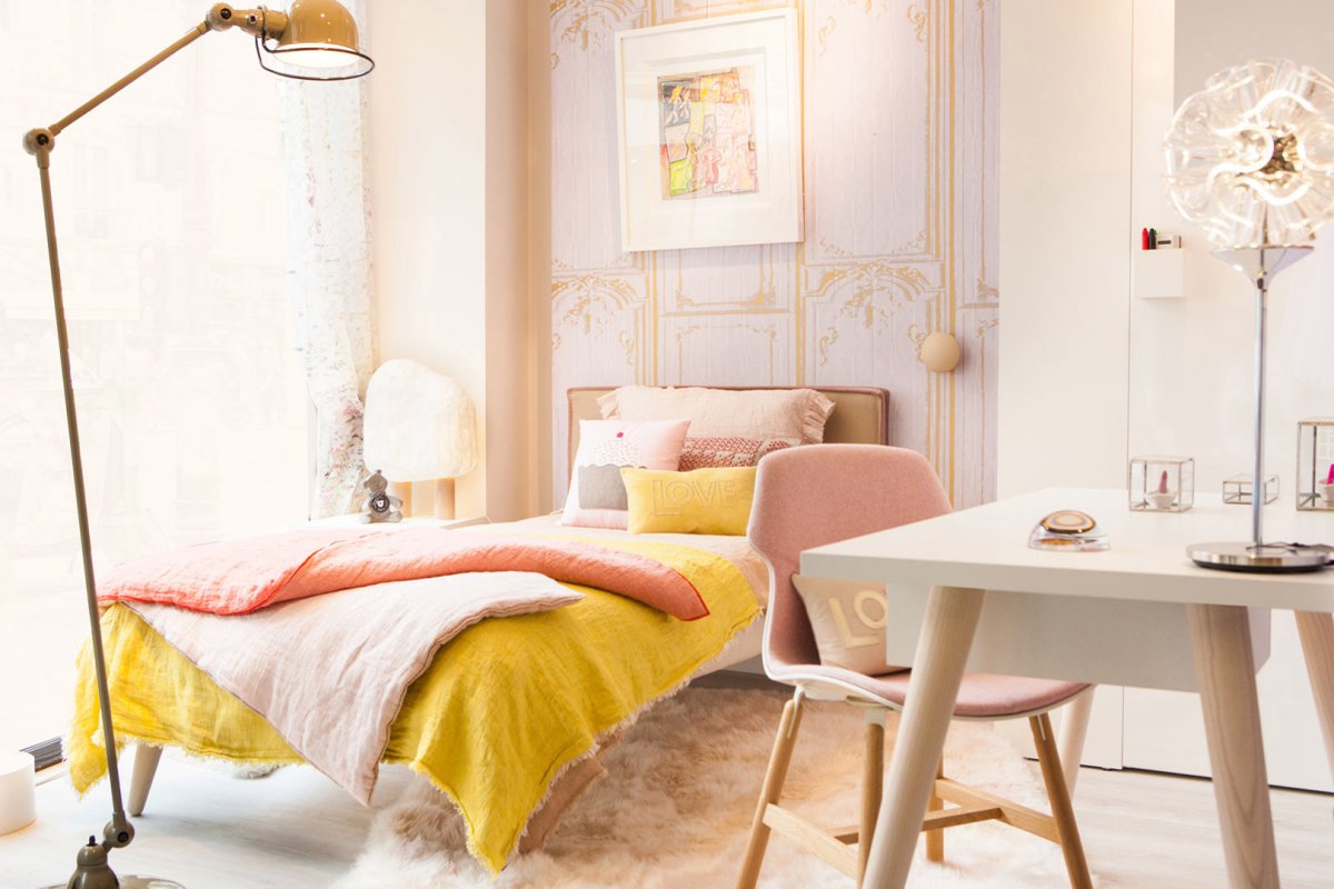 Сочетание розового с бирюзовым в интерьере