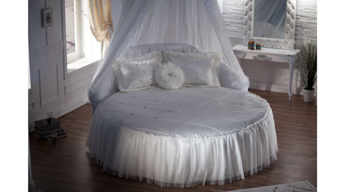 Покрывало на круглую кровать в спальню