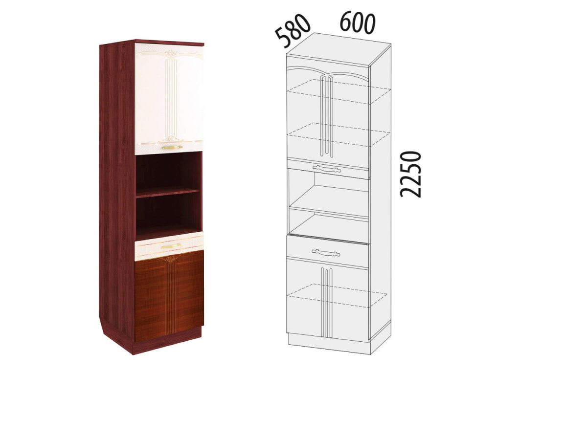 Буфет Констанция 2-х створчатый белый