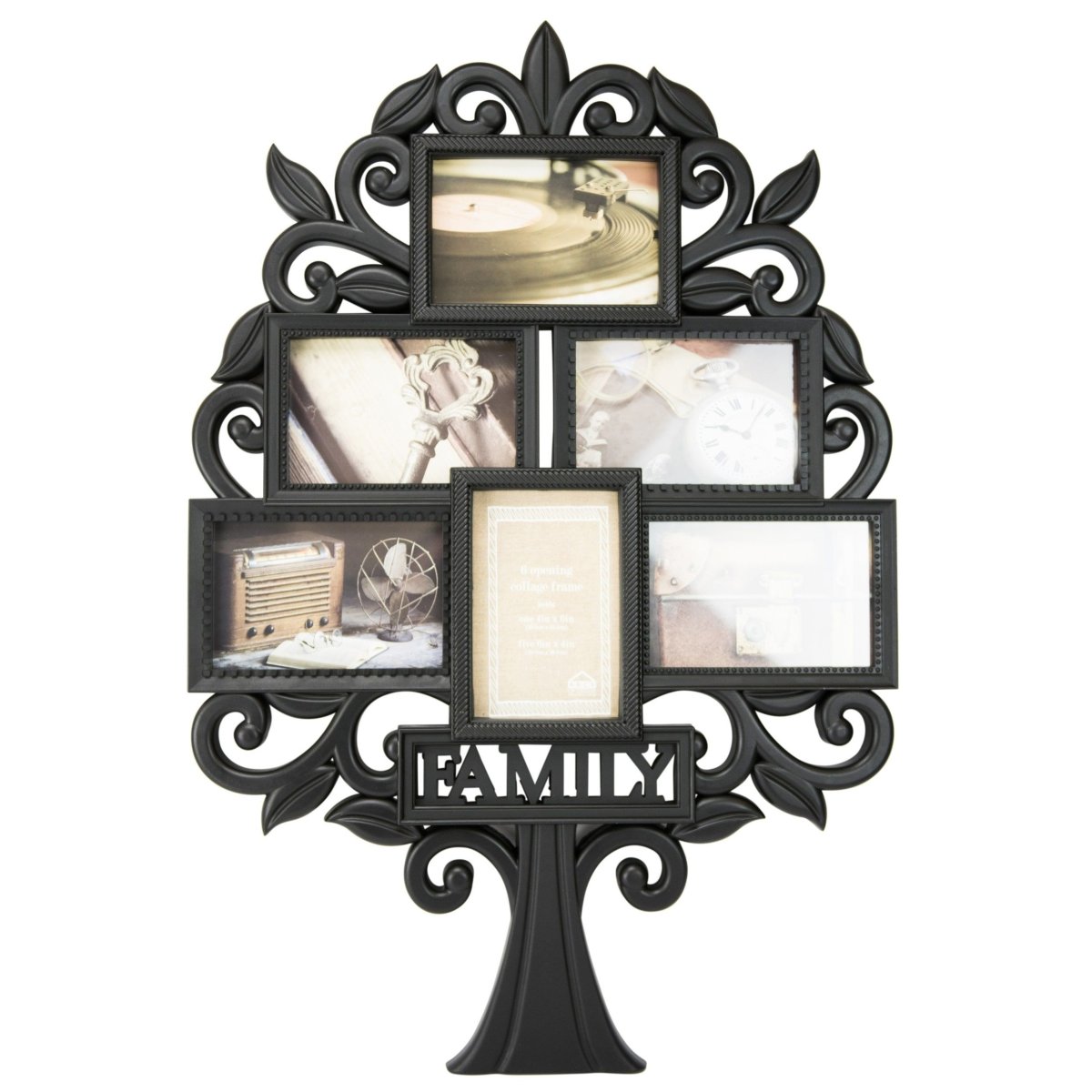 Фоторамка Древо с котом черно белая