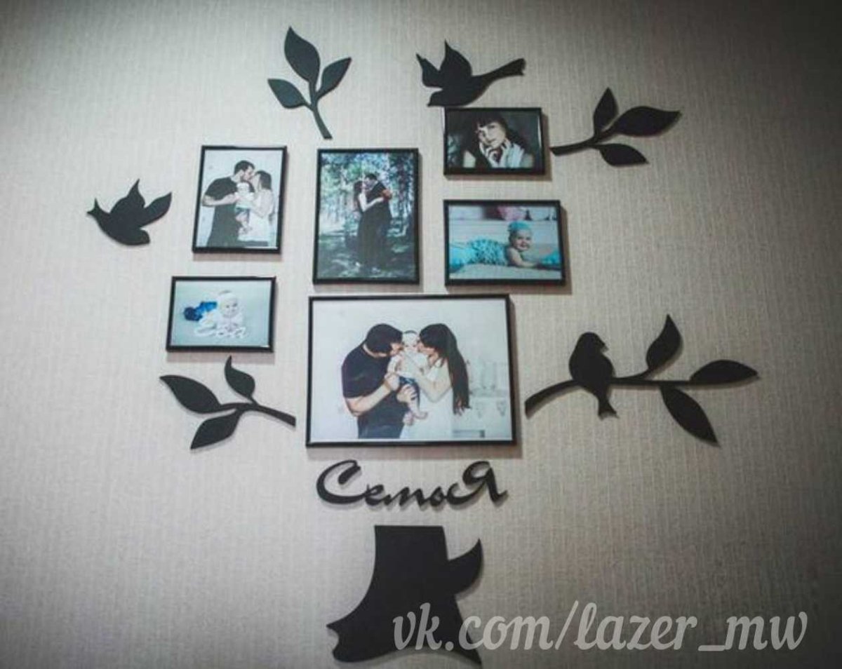 Фоторамка дерево семьи в интерьере