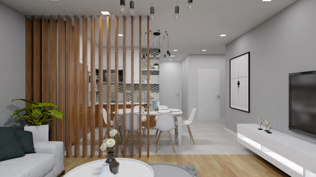 Спальня-гостиная с перегородкой