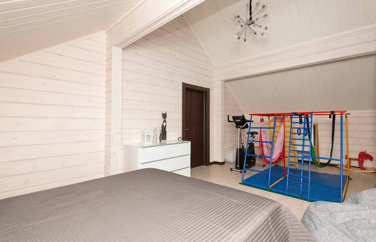 Вагонка в интерьере мансарды