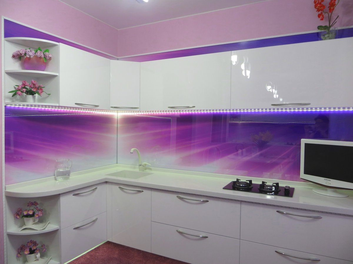 Фартук для фиолетовой кухни